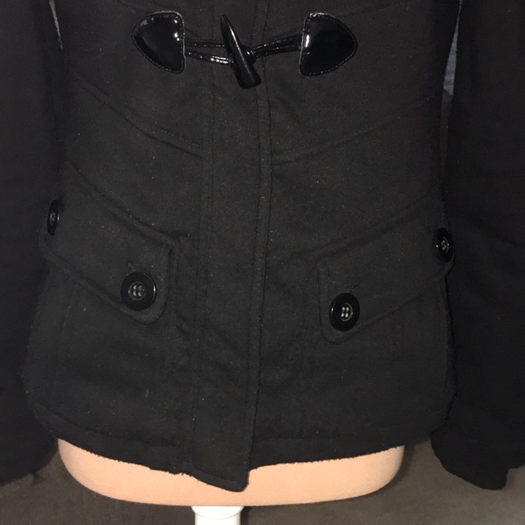 Me Jane Black Hooded Toggle Button Peacoat S - Picture 6 of 16